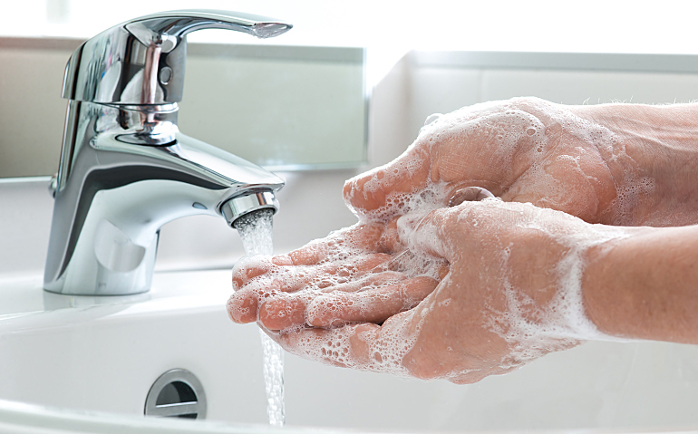washing hands